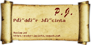 Pödör Jácinta névjegykártya